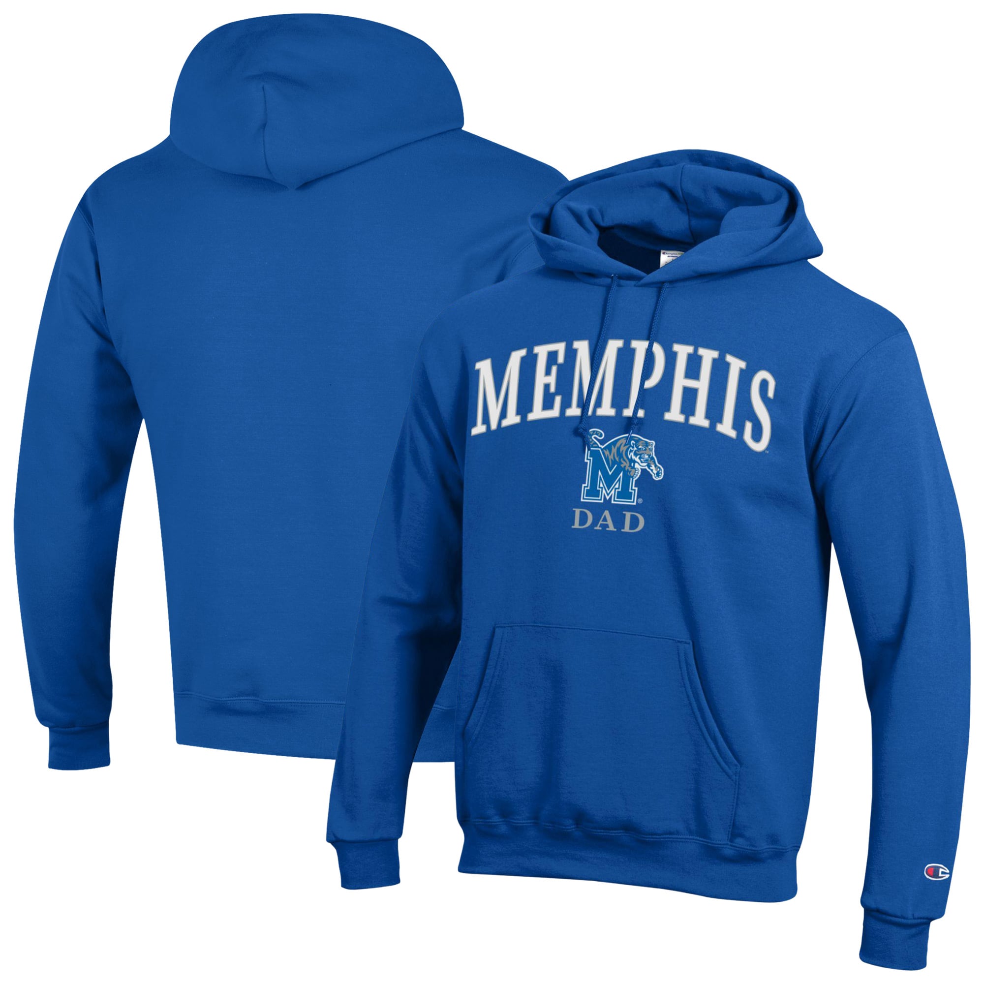 Men's Champion  Blue Memphis Tigers Arch Dad Eco Powerblend Hoodie