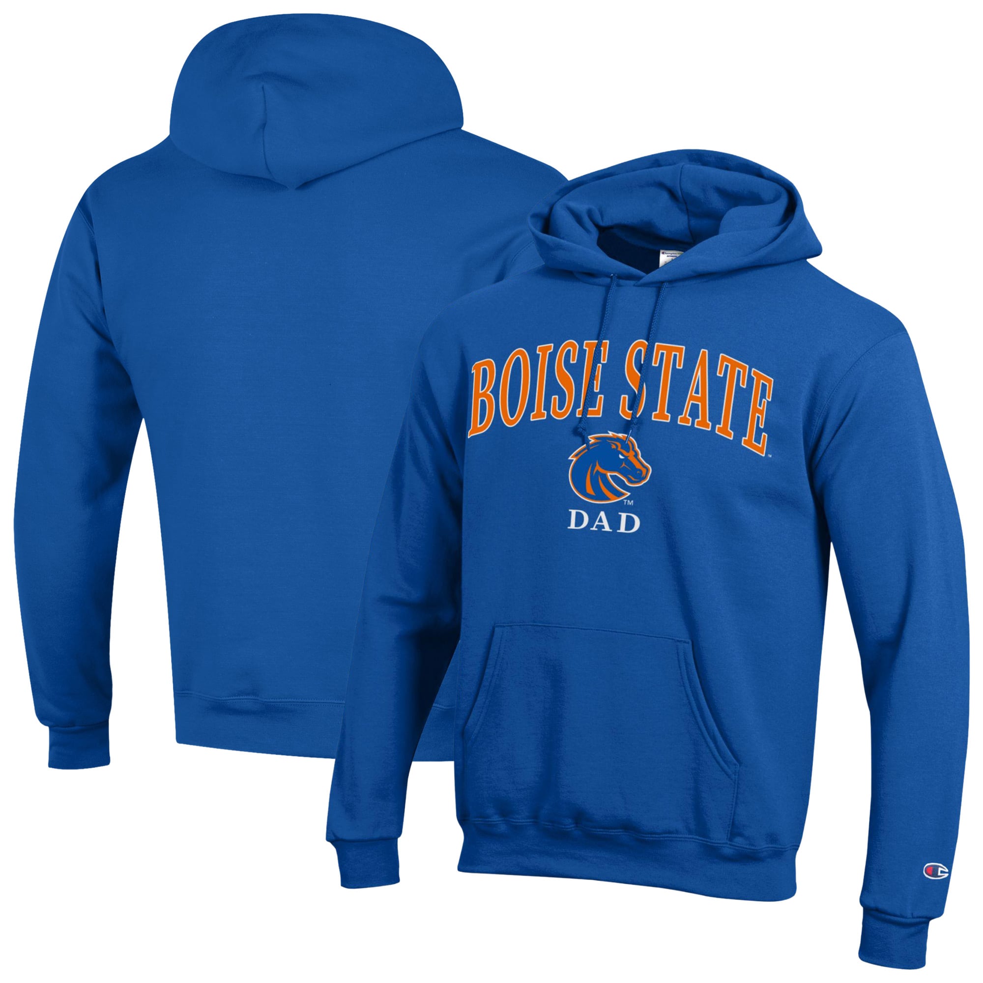 Men's Champion  Blue Boise State Broncos Arch Dad Eco Powerblend Hoodie