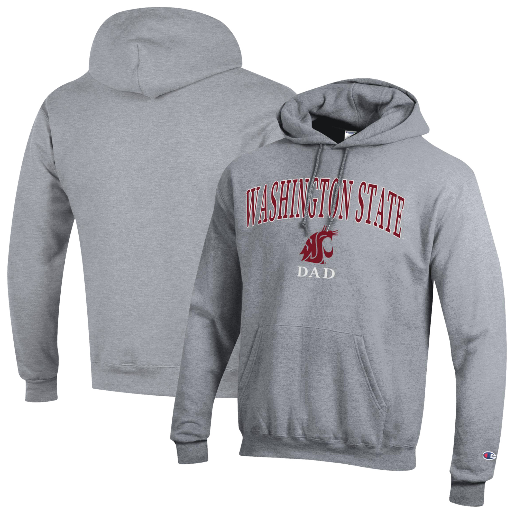Men’s Champion Gray Washington State Cougars Arch Dad Eco Powerblend Hoodie Men’s Champion Gray Washington State Cougars Arch Dad Eco Powerblend Hoodie