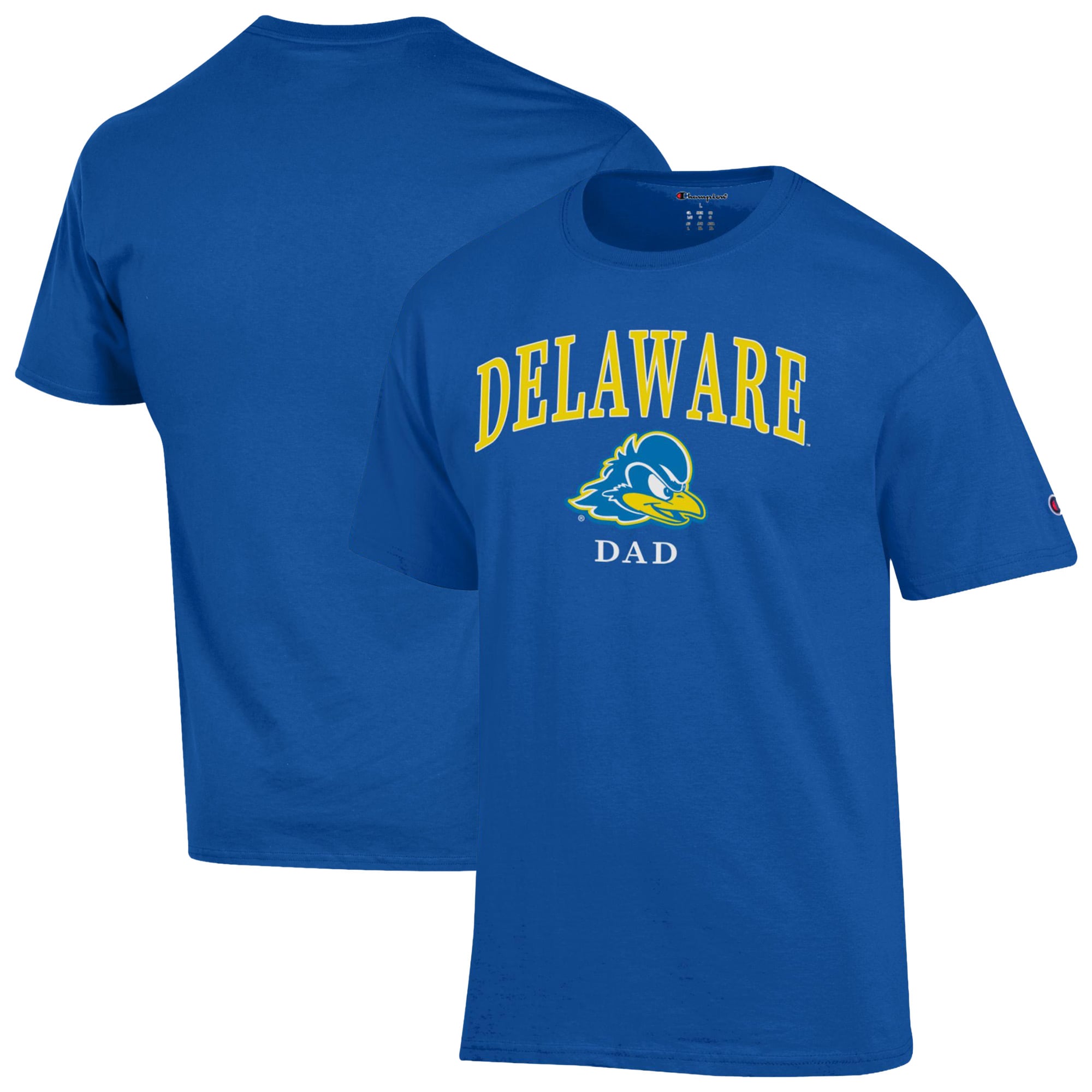 Men's Champion  Blue Delaware Fightin' Blue Hens Arch Dad Jersey T-Shirt