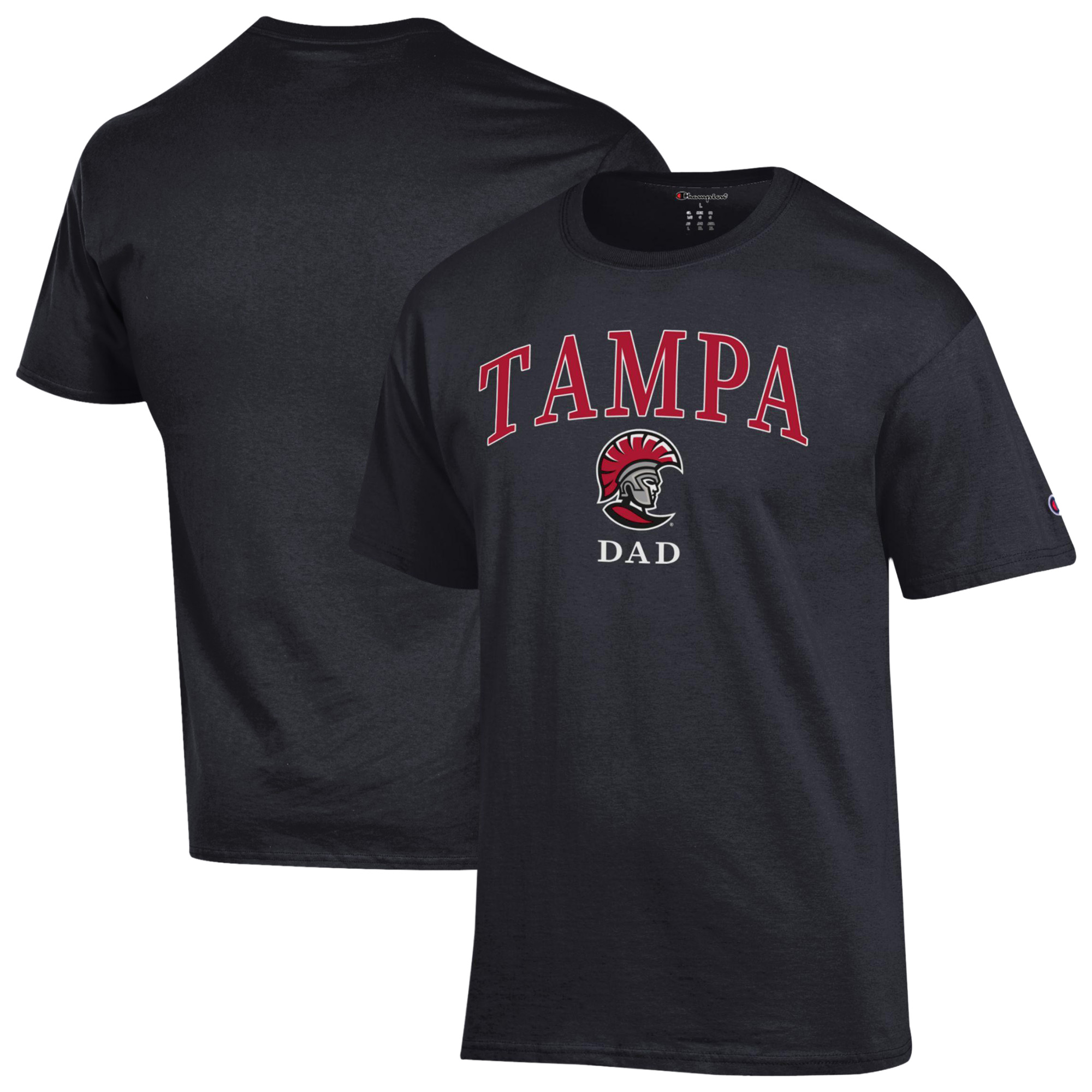 Men's Champion  Black Tampa Spartans Arch Dad Jersey T-Shirt