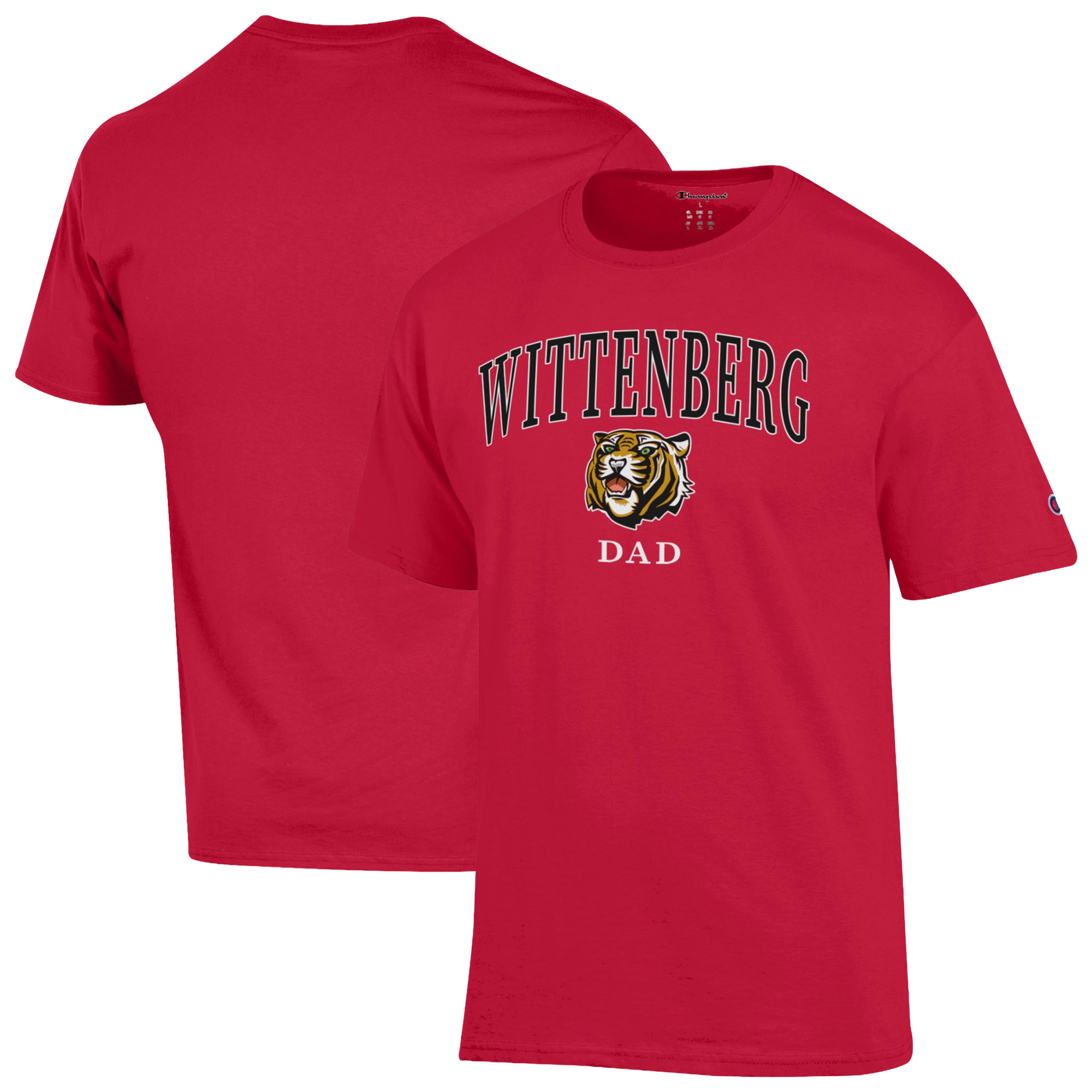 Men's Champion  Red Wittenberg University Tigers Arch Dad Jersey T-Shirt