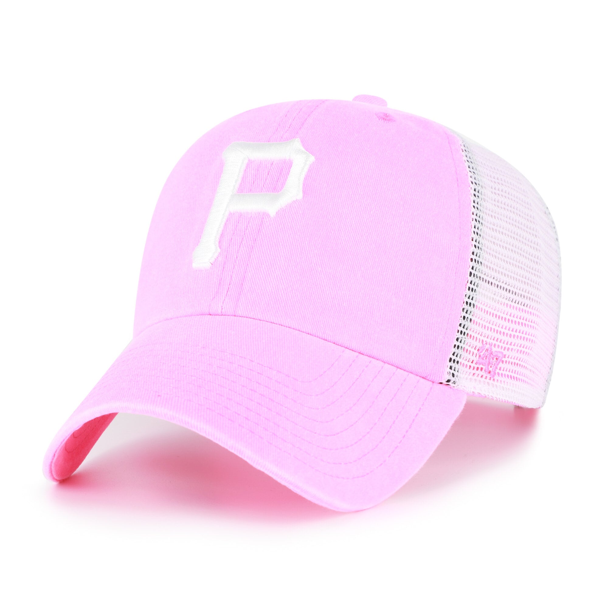 Women's '47 Pink Pittsburgh Pirates Summer Fun Trucker Clean Up Adjustable Hat