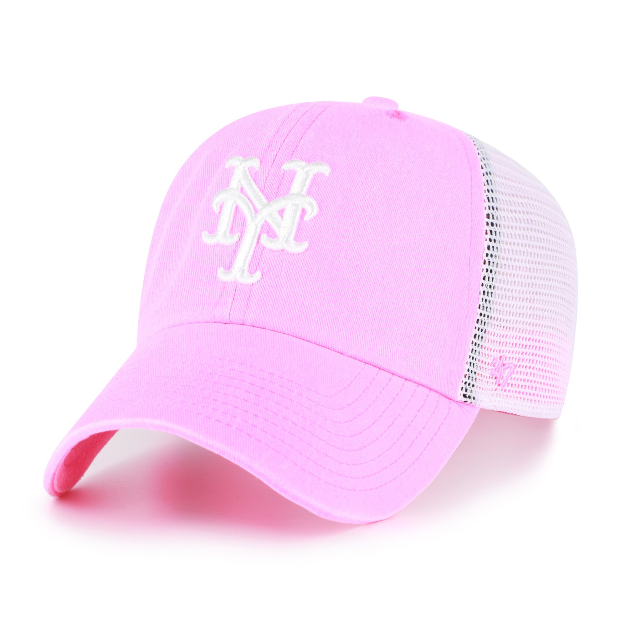 Women's '47 Pink New York Mets Summer Fun Trucker Clean Up Adjustable Hat