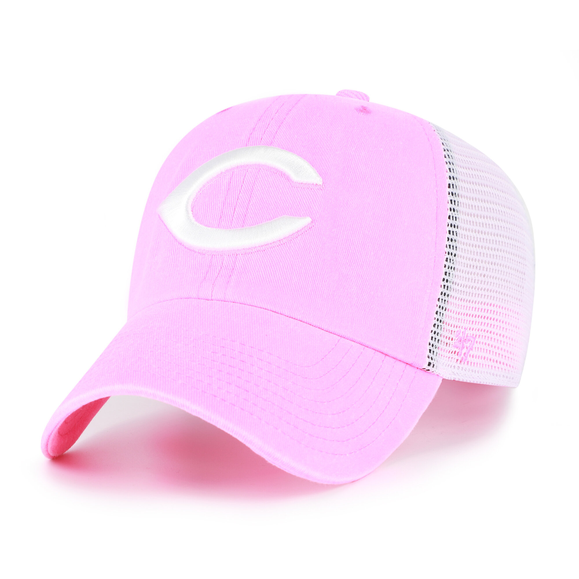 Women's '47 Pink Cincinnati Reds Summer Fun Trucker Clean Up Adjustable Hat