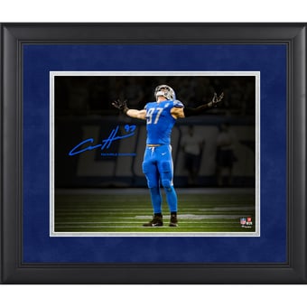 Aidan Hutchinson Detroit Lions Facsimile Signature Framed 11" x 14" Spotlight Photograph