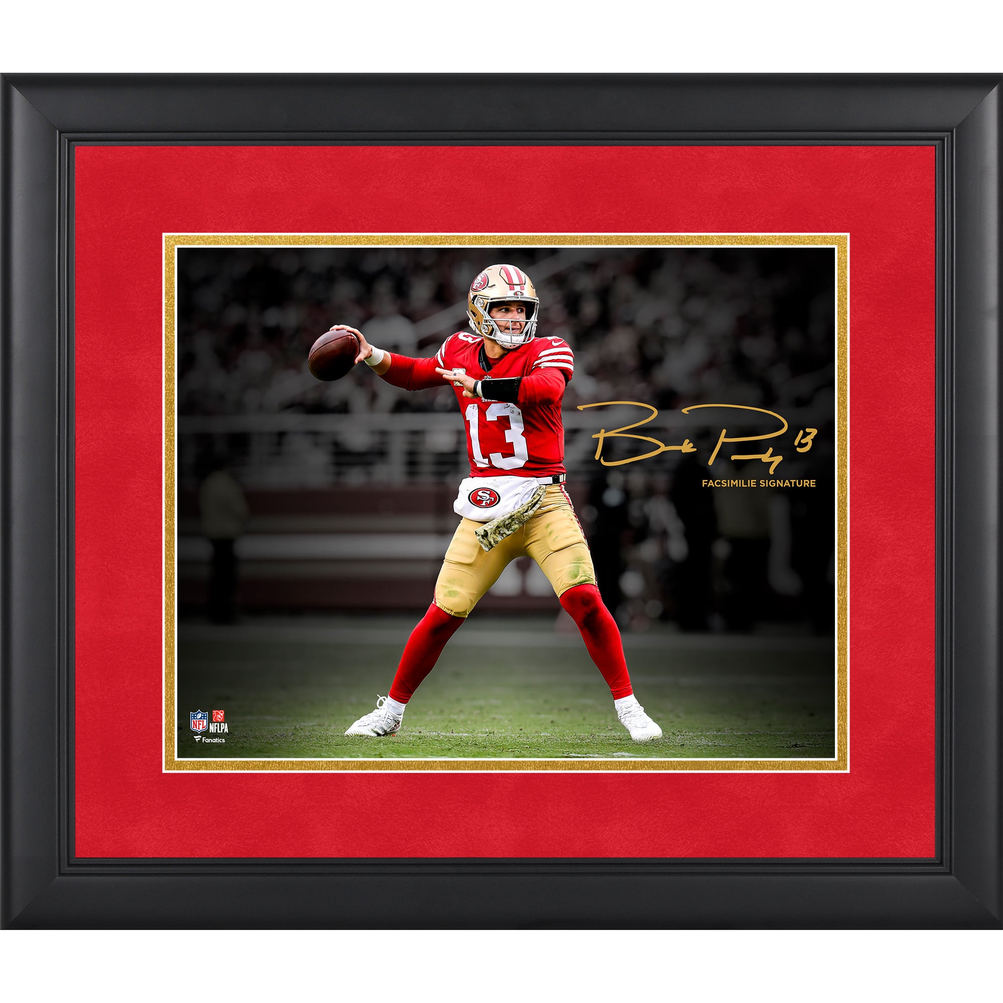 Brock Purdy San Francisco 49ers Facsimile Signature Framed 11" x 14" Spotlight Photograph