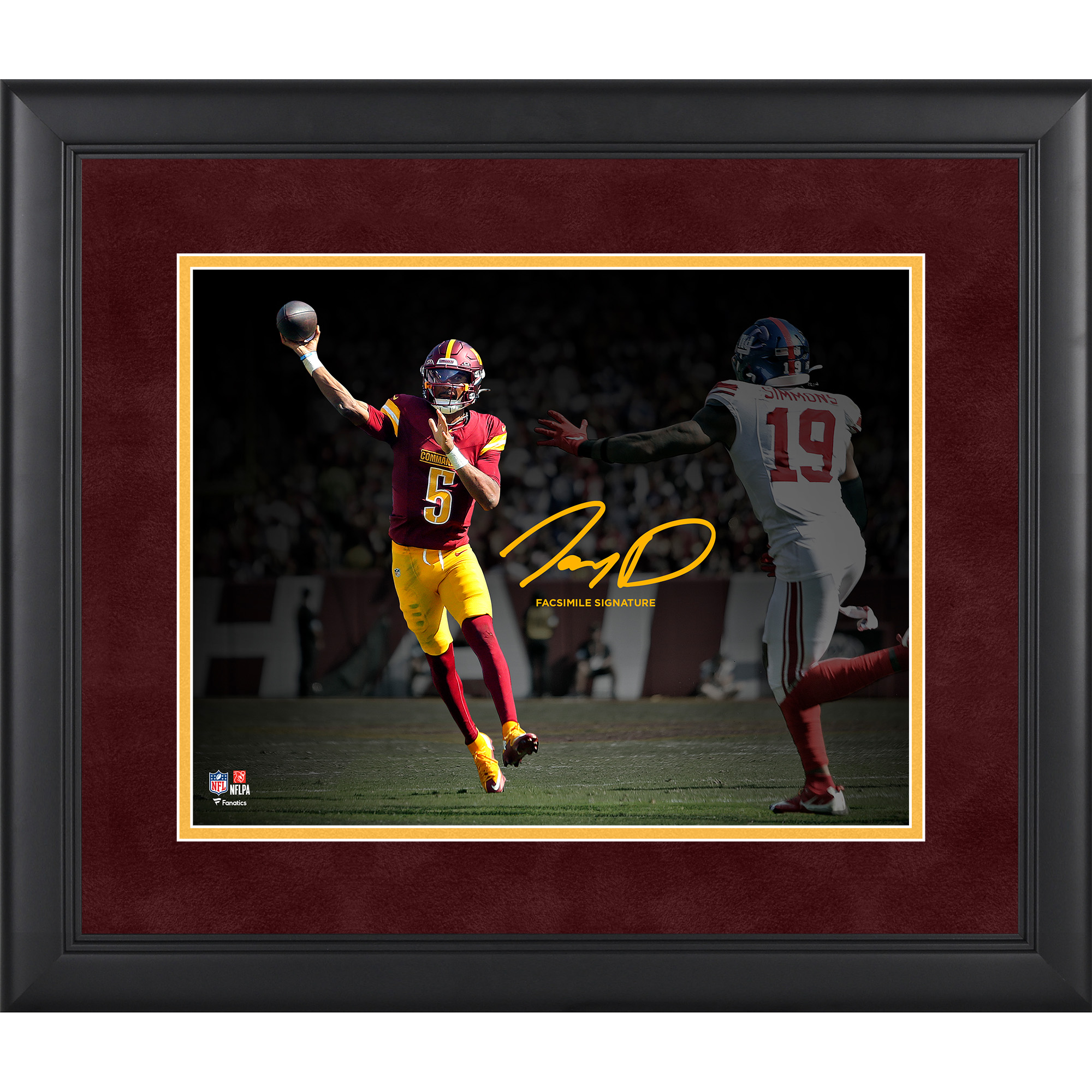 Jayden Daniels Washington Commanders Facsimile Signature Framed 11" x 14" Spotlight Photograph