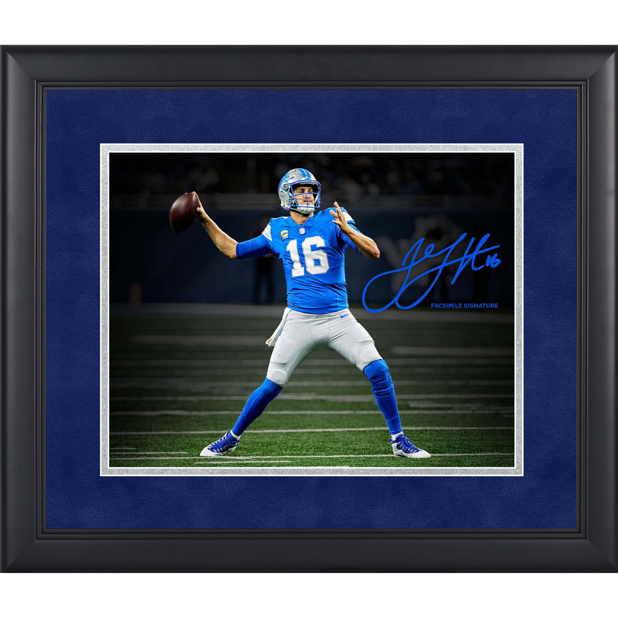 Jared Goff Detroit Lions Facsimile Signature Framed 11" x 14" Spotlight Photograph