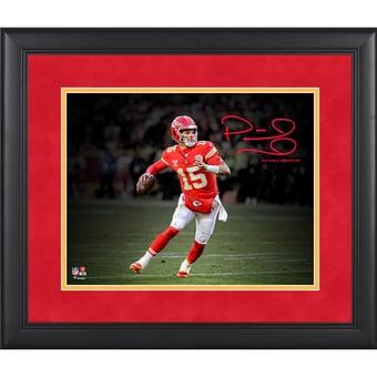 Patrick Mahomes Kansas City Chiefs Facsimile Signature Framed 11" x 14" Spotlight Photograph