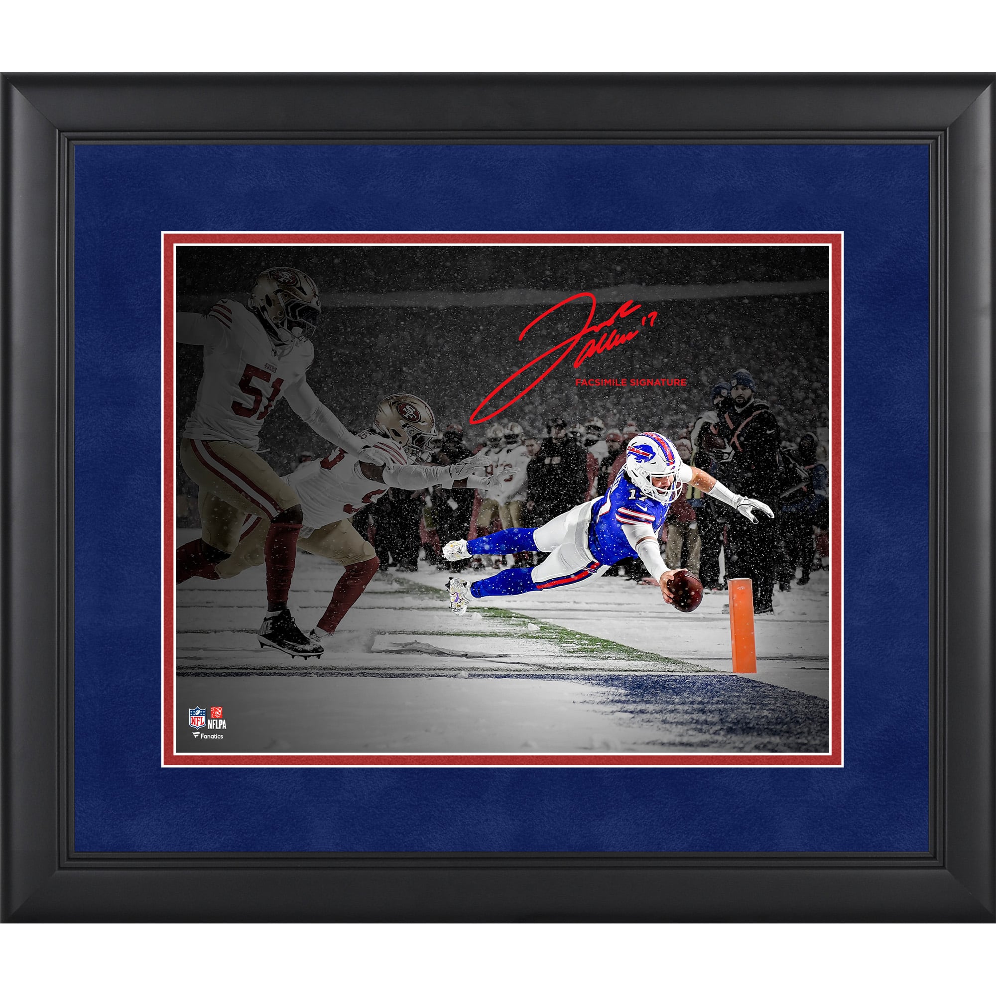 Josh Allen Buffalo Bills Facsimile Signature Framed 11" x 14" Spotlight Photograph