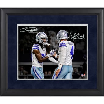 Dak Prescott & CeeDee Lamb Dallas Cowboys Facsimile Signature Framed 11" x 14" Spotlight Photograph