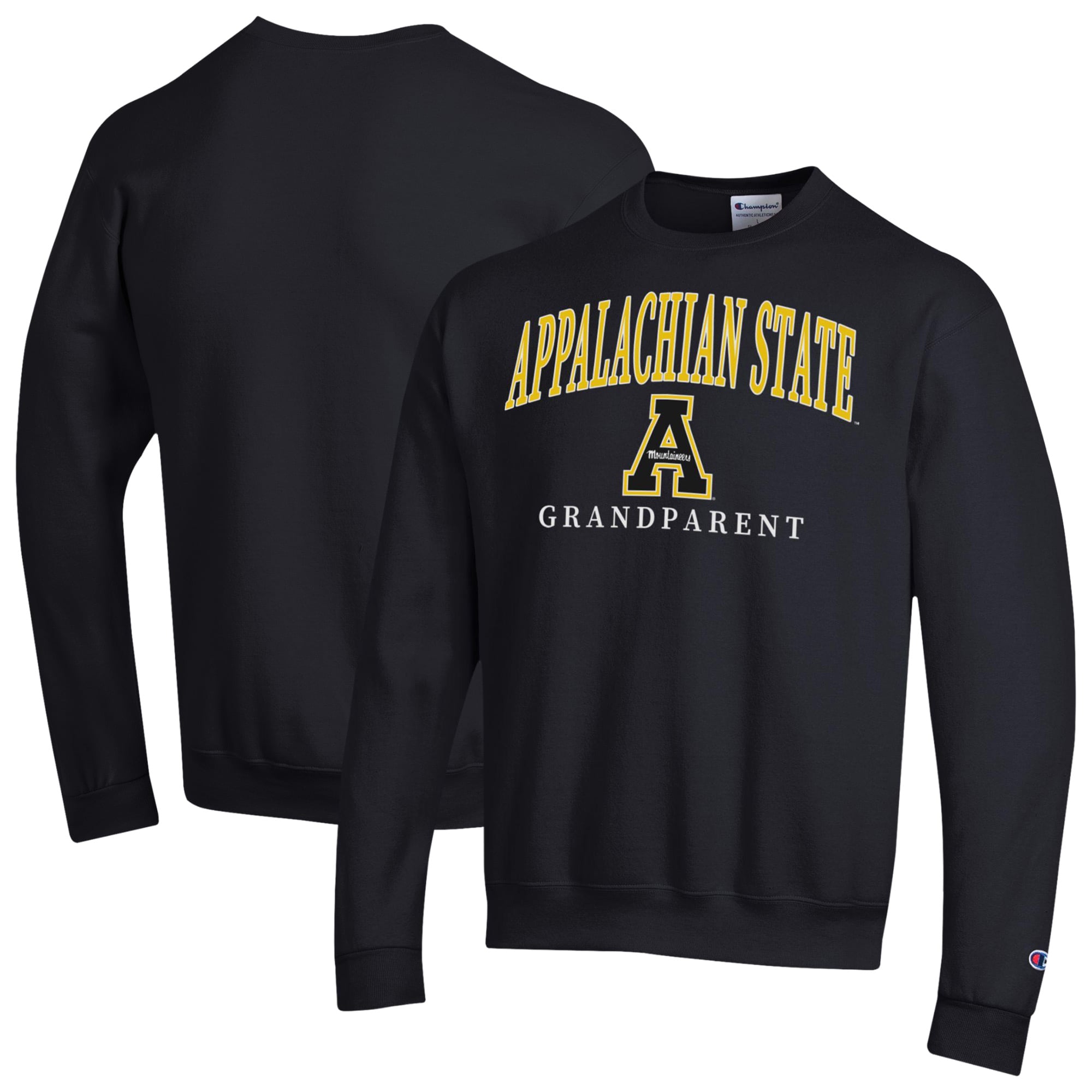 Unisex Champion  Black Appalachian State Mountaineers Arch Grandparent Eco Powerblend Sweatshirt