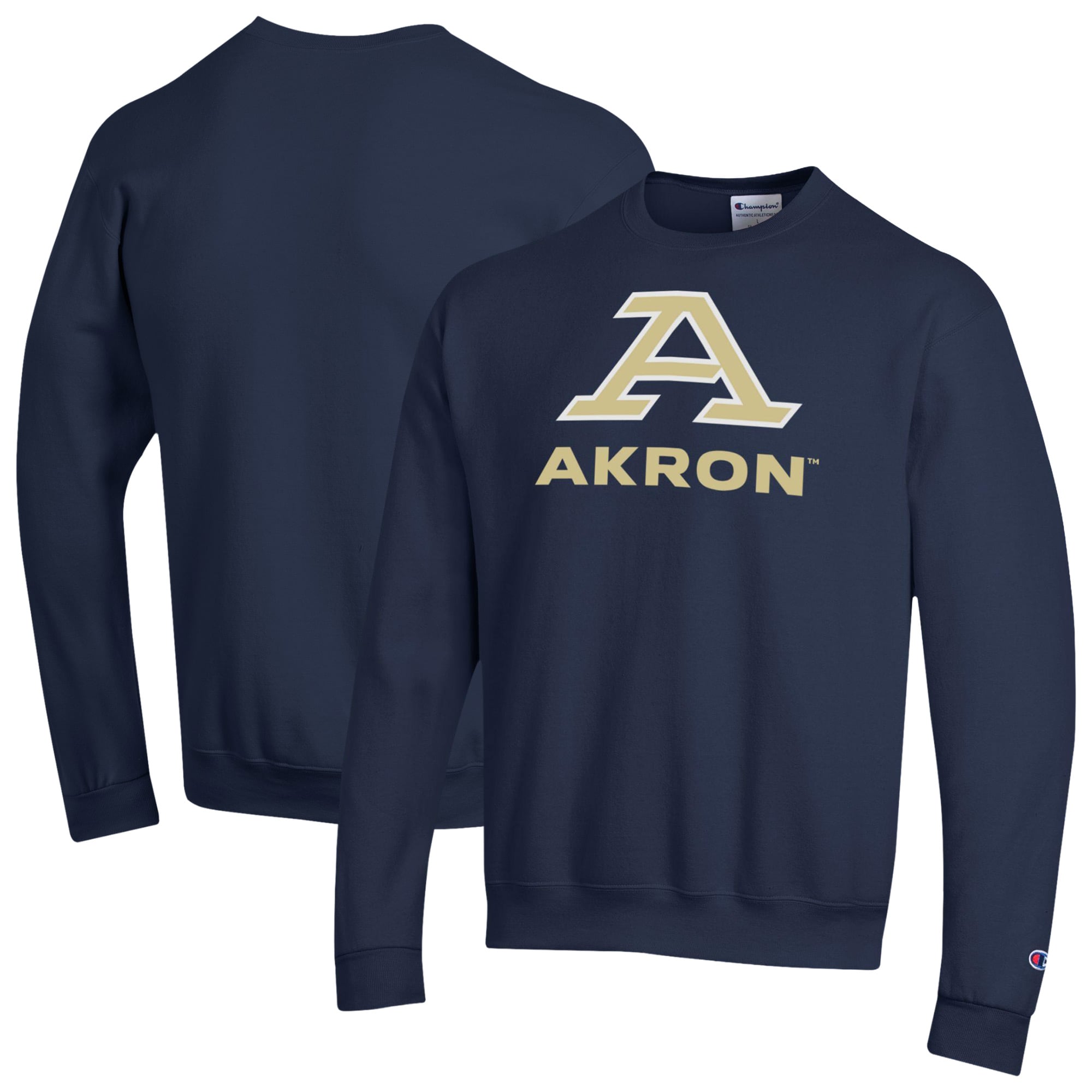Unisex Champion  Navy Akron Zips Arch Grandparent Eco Powerblend Sweatshirt