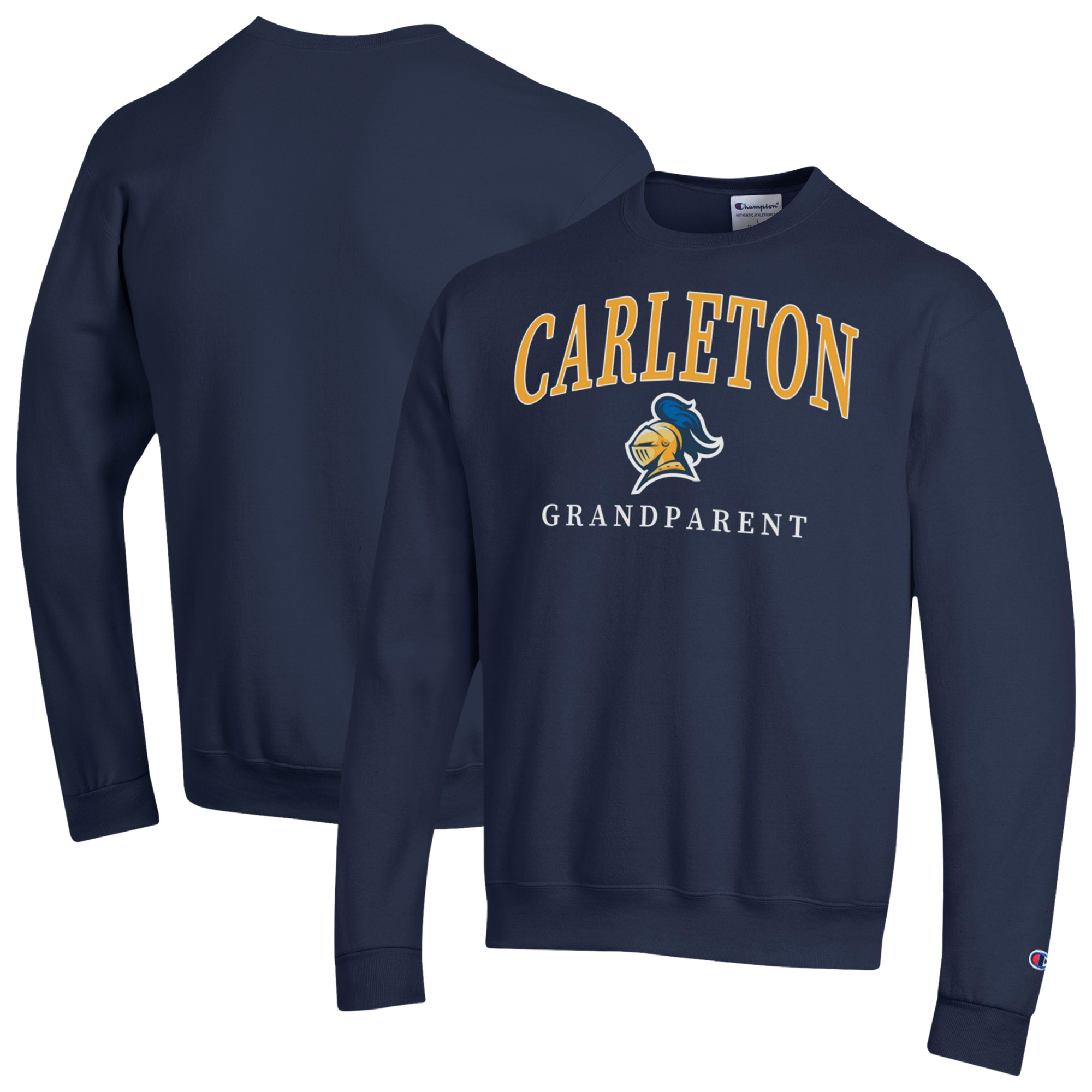 Unisex Champion Navy Carleton Knights Arch Grandparent Eco Powerblend Sweatshirt