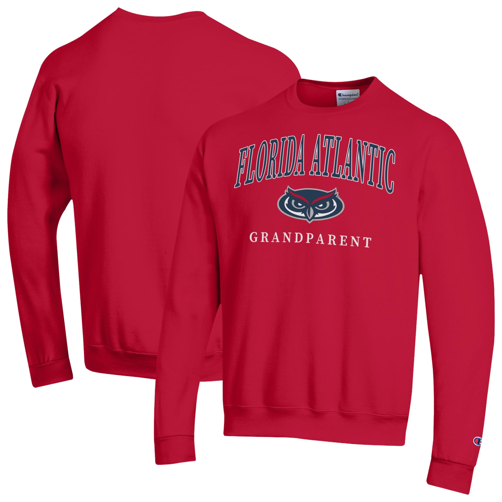 Unisex Champion  Red Florida Atlantic Owls Arch Grandparent Eco Powerblend Sweatshirt