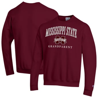 Unisex Champion  Maroon Mississippi State Bulldogs Arch Grandparent Eco Powerblend Sweatshirt