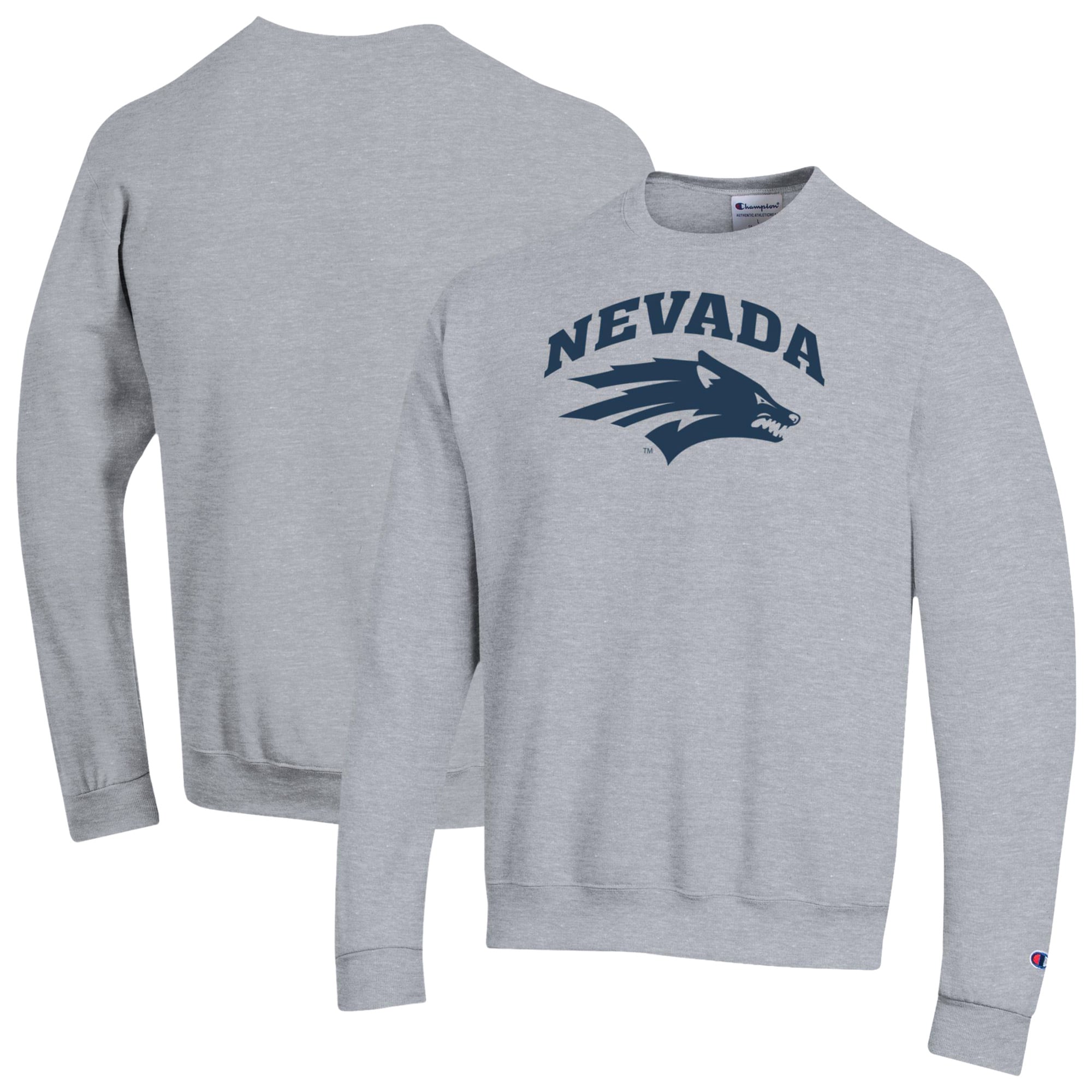 Unisex Champion Gray Nevada Wolf Pack Arch Eco Powerblend Sweatshirt