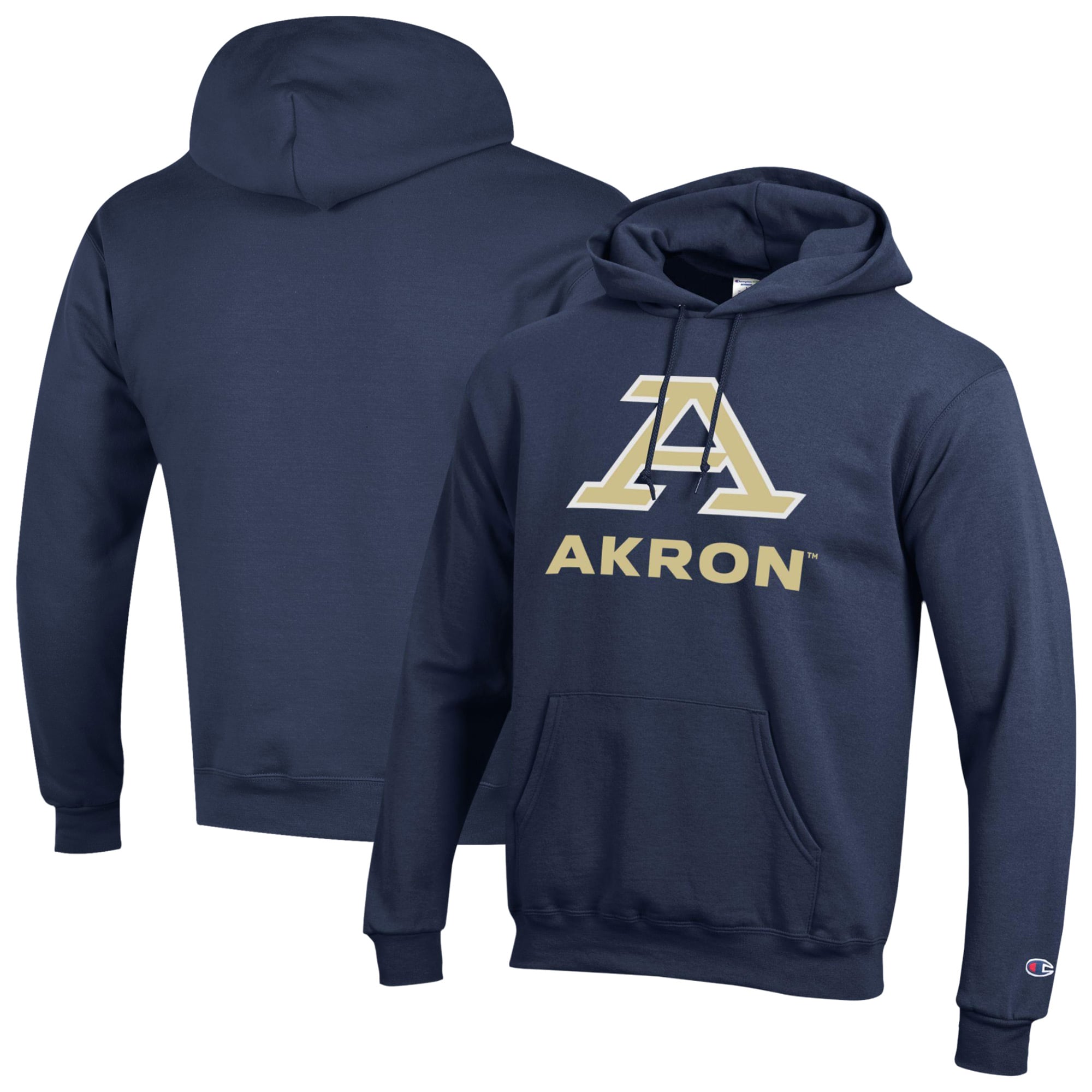 Unisex Champion  Navy Akron Zips Arch Grandparent Eco Powerblend Fleece Hoodie