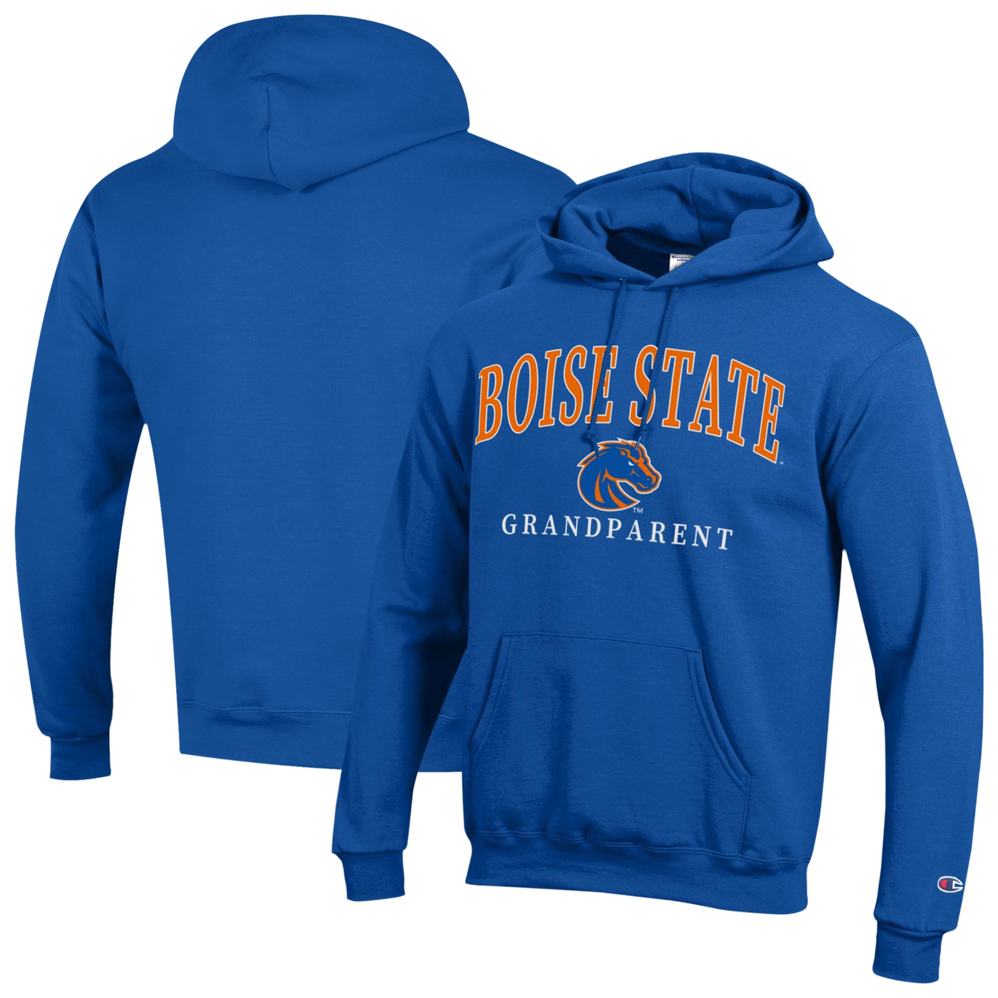 Unisex Champion  Blue Boise State Broncos Arch Grandparent Eco Powerblend Fleece Hoodie