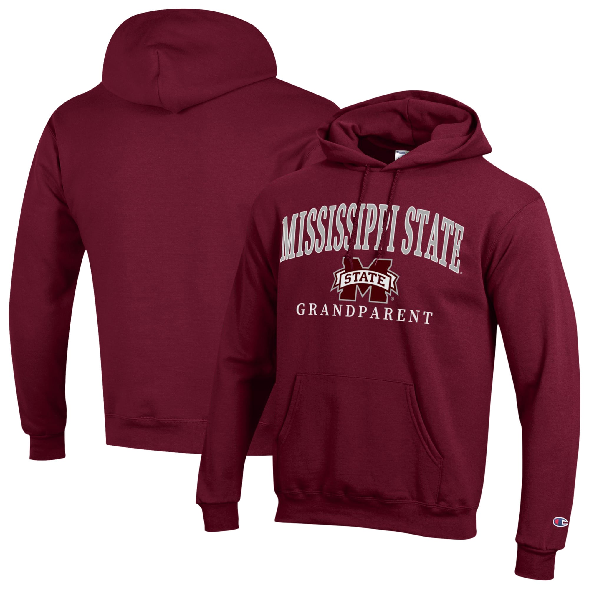 Unisex Champion  Maroon Mississippi State Bulldogs Arch Grandparent Eco Powerblend Fleece Hoodie