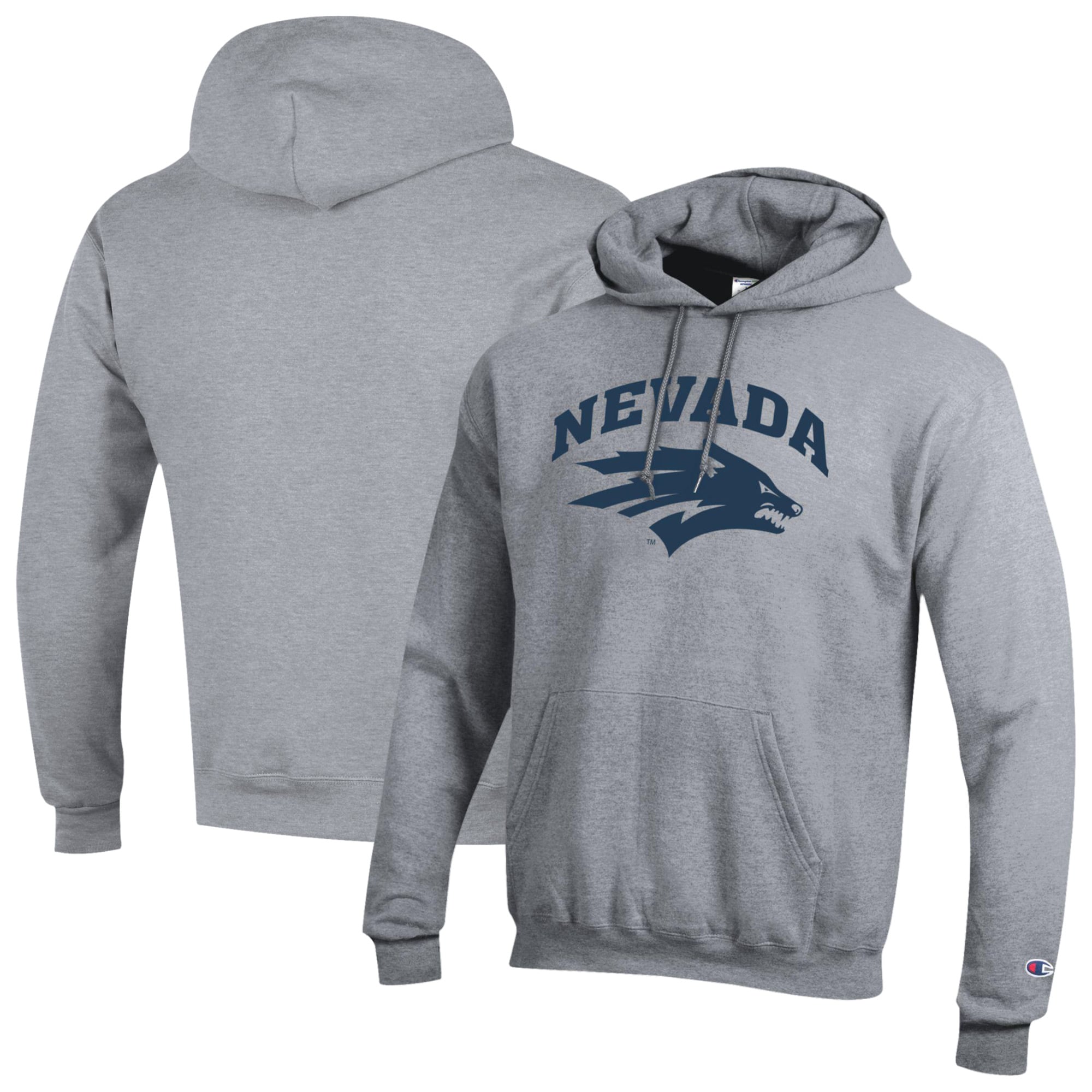 Unisex Champion Gray Nevada Wolf Pack Arch Eco Powerblend Fleece Hoodie