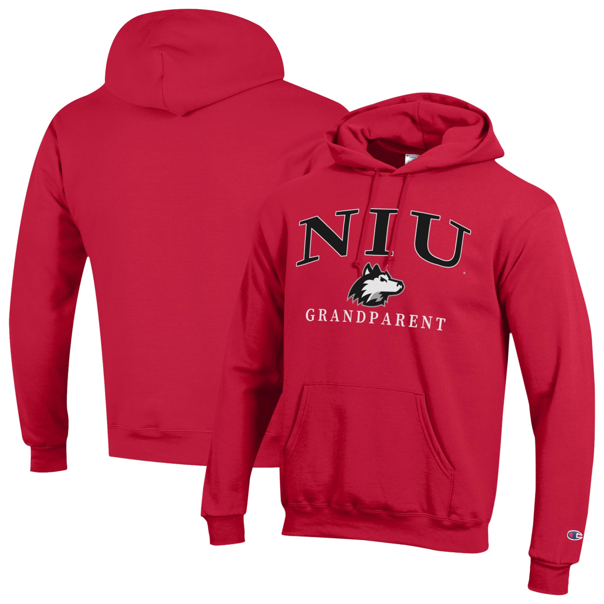 Unisex Champion  Red Northern Illinois Huskies Arch Grandparent Eco Powerblend Fleece Hoodie