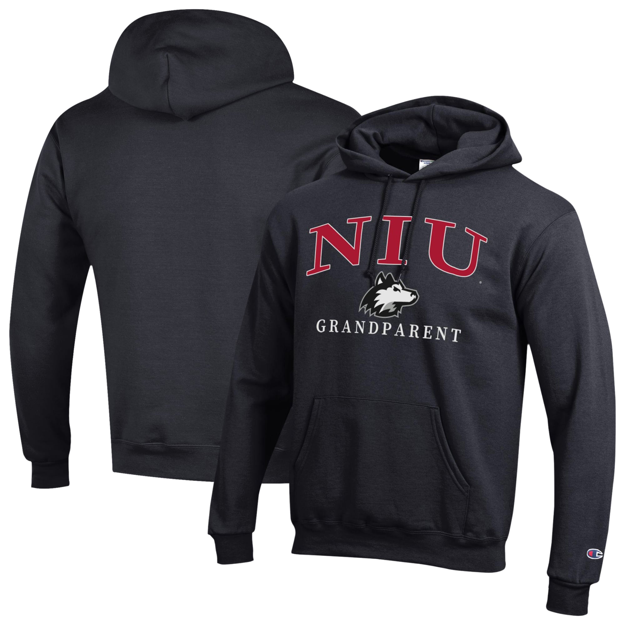 Unisex Champion  Black Northern Illinois Huskies Arch Grandparent Eco Powerblend Fleece Hoodie