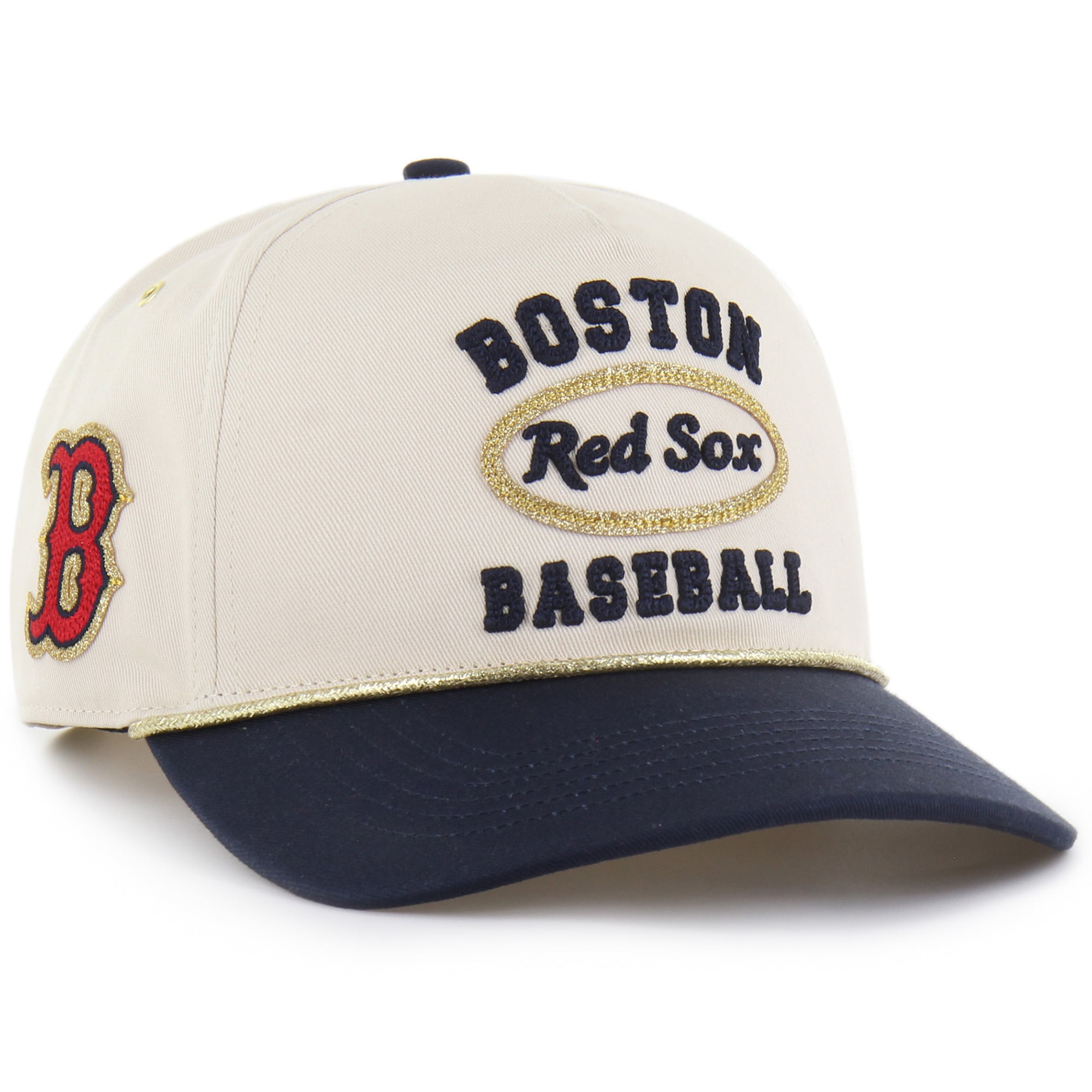 Women's Stoney Clover Lane x '47 Natural Boston Red Sox  Glitter Rope Hitch Adjustable Hat