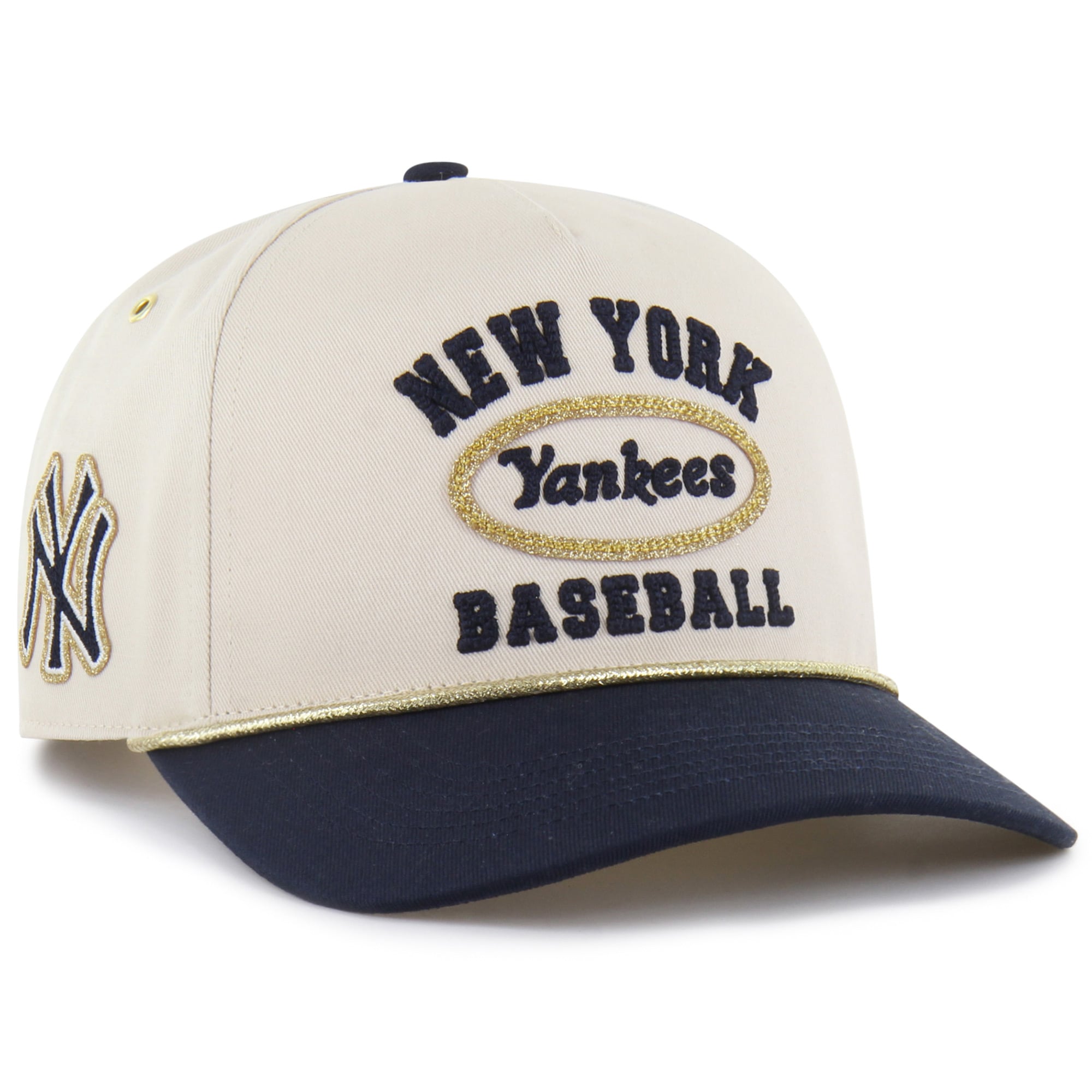 Women's Stoney Clover Lane x '47 Natural New York Yankees  Glitter Rope Hitch Adjustable Hat