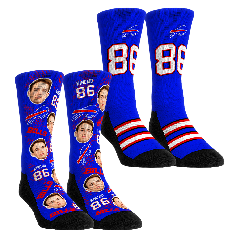 Unisex Rock Em Dalton Kincaid Buffalo Bills Player Football Guy Two-Pack Crew Sock Set