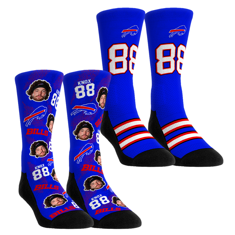 Unisex Rock Em Dawson Knox Buffalo Bills Player Football Guy Two-Pack Crew Sock Set