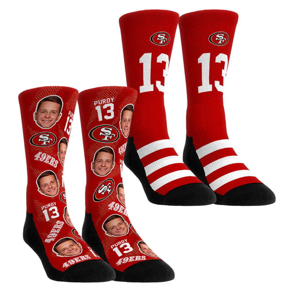 Unisex Rock Em Brock Purdy San Francisco 49ers Player Football Guy Two-Pack Crew Sock Set