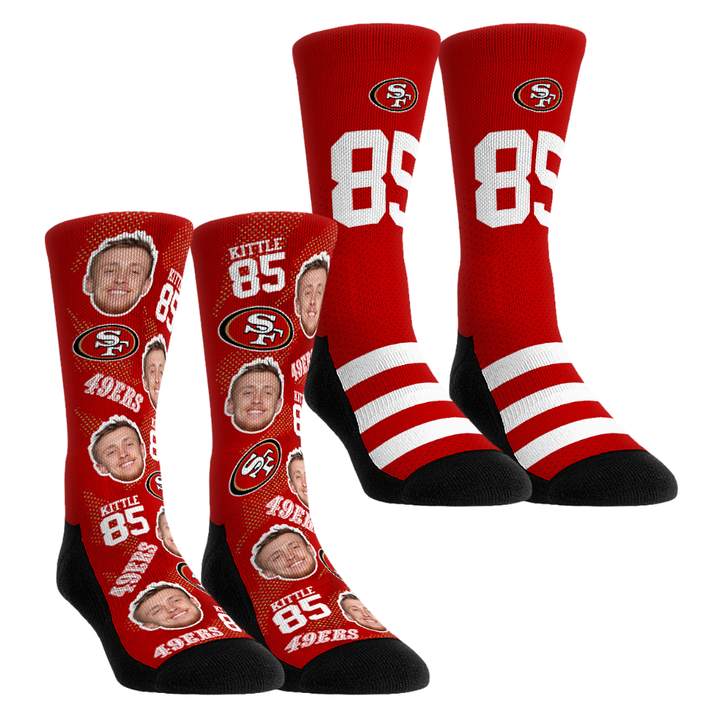 Unisex Rock Em George Kittle San Francisco 49ers Player Football Guy Two-Pack Crew Sock Set