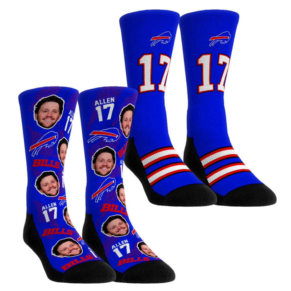 Unisex Rock Em Josh Allen Buffalo Bills Player Football Guy Two-Pack Crew Sock Set