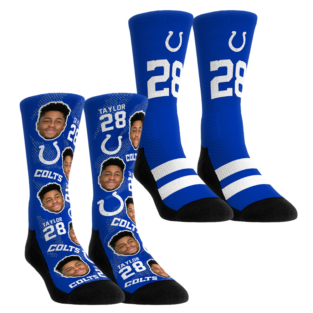 Unisex Rock Em Jonathan Taylor Indianapolis Colts Player Football Guy Two-Pack Crew Sock Set