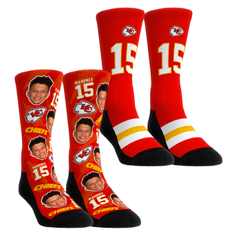 Unisex Rock Em Patrick Mahomes Kansas City Chiefs Player Football Guy Two-Pack Crew Sock Set