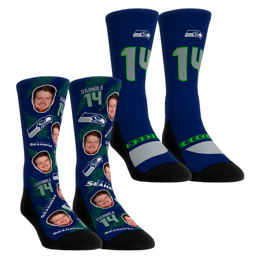 Unisex Rock Em Sam Darnold Seattle Seahawks Player Football Guy Two-Pack Crew Sock Set