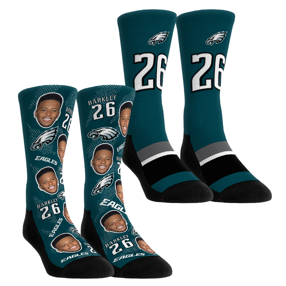 Unisex Rock Em Saquon Barkley Philadelphia Eagles Player Football Guy Two-Pack Crew Sock Set