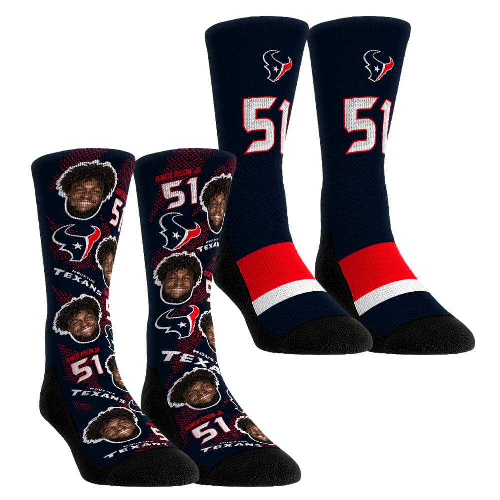 Unisex Rock Em Socks Will Anderson Jr. Houston Texans Player Football Guy Two-Pack Crew Sock Set Unisex Rock Em Socks Will Anderson Jr. Houston Texans Player Football Guy Two-Pack Crew Sock Set