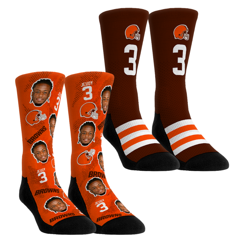 Unisex Rock Em Jerry Jeudy Cleveland Browns Player Football Guy Two-Pack Crew Sock Set