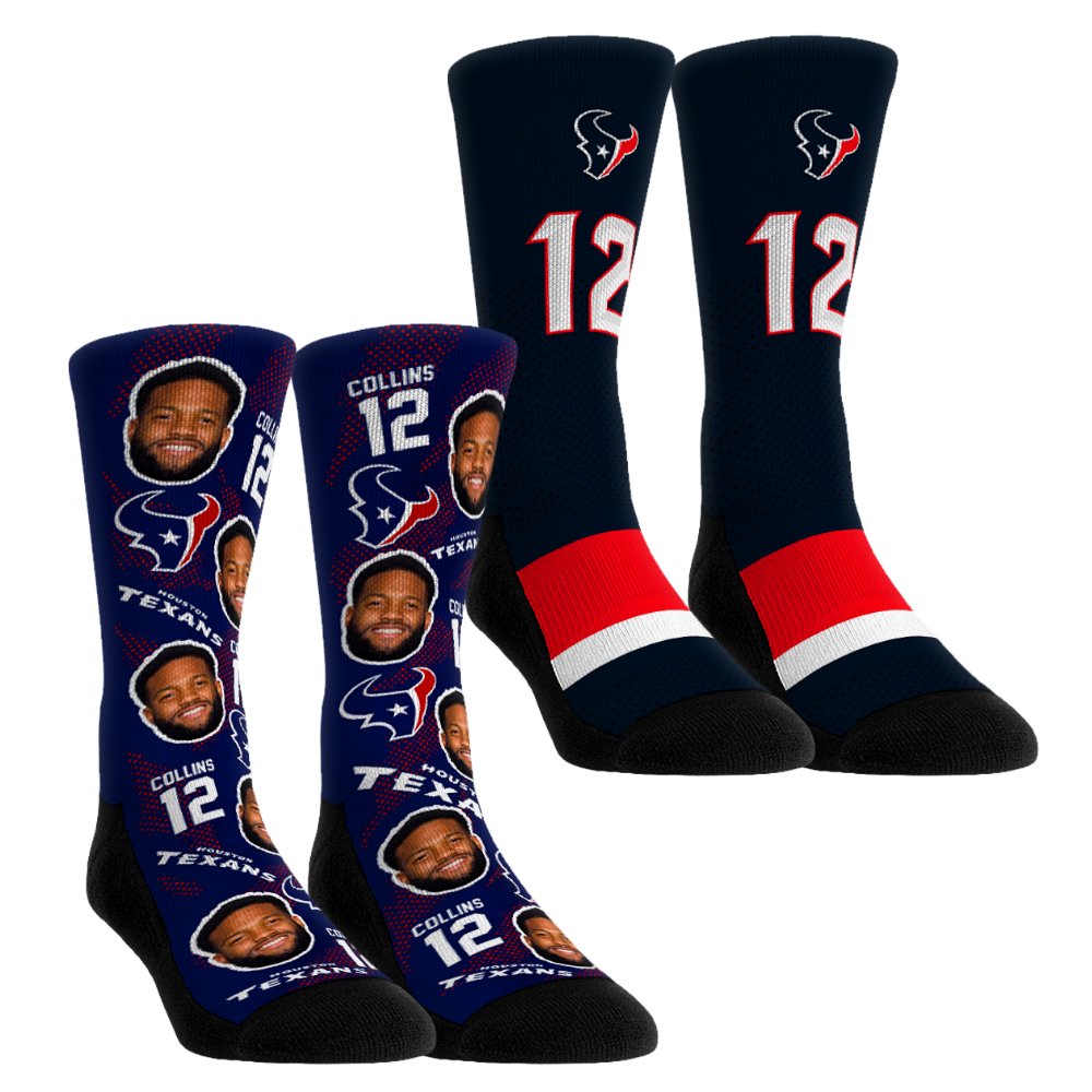 Unisex Rock Em Socks Nico Collins Houston Texans Player Football Guy Two-Pack Crew Sock Set Unisex Rock Em Socks Nico Collins Houston Texans Player Football Guy Two-Pack Crew Sock Set
