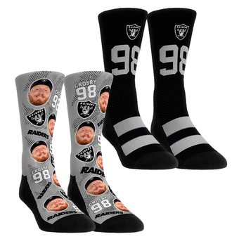 Youth Rock Em Maxx Crosby Las Vegas Raiders Player Football Guy Two-Pack Crew Sock Set