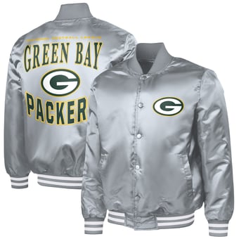 Men's G-III Sports by Carl Banks  Gray Green Bay Packers Adaptive Full-Snap Varsity Jacket