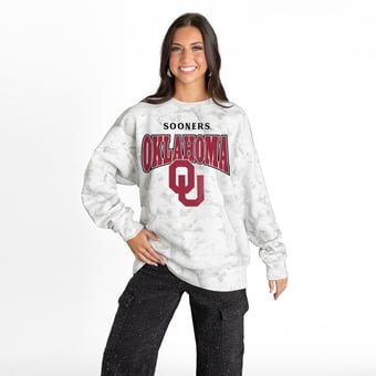 Women's Gameday Couture  Ash Oklahoma Sooners Rally Ready Premium Fleece Camo Sweatshirt