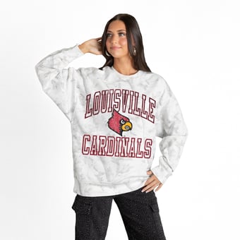 Women's Gameday Couture  Ash Louisville Cardinals Whiteout Premium Fleece Camo Sweatshirt