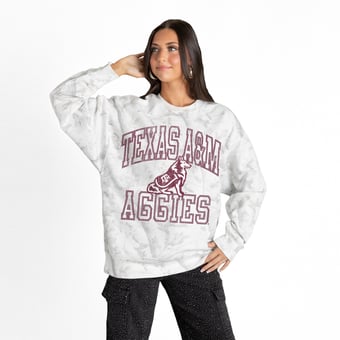 Women's Gameday Couture  Ash Texas A&M Aggies Whiteout Premium Fleece Camo Sweatshirt