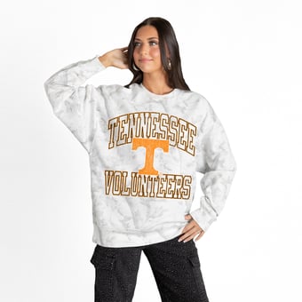Women's Gameday Couture  Ash Tennessee Volunteers Whiteout Premium Fleece Camo Sweatshirt