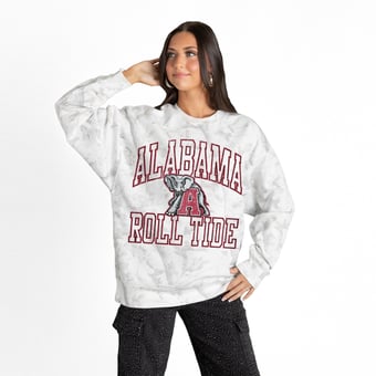 Women's Gameday Couture  Ash Alabama Crimson Tide Whiteout Premium Fleece Camo Sweatshirt