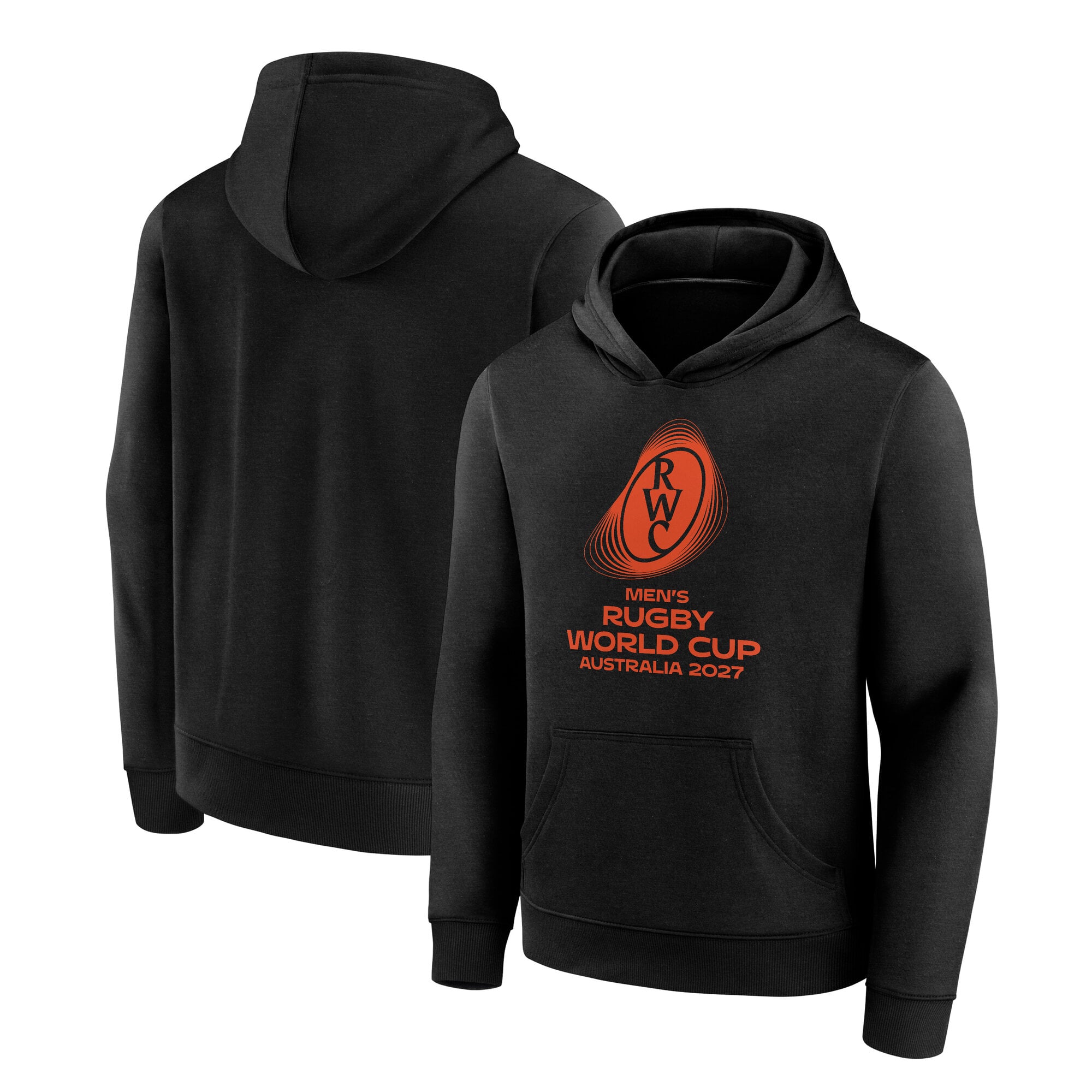 Felpa con cappuccio grafica Rugby World Cup 2027 - Nera - Junior